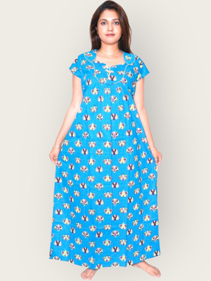 KriPal Women Nighty(Blue)