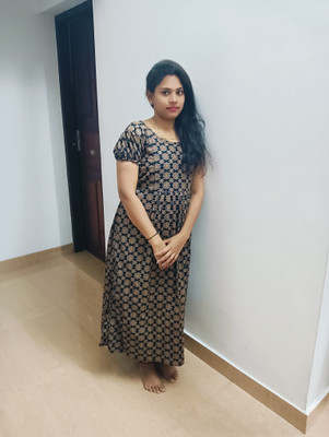 EM STAR CLOTHINGS Women Maternity/Nursing Nighty(Dark Blue)