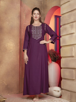 Sanaa Women Nighty(Purple)