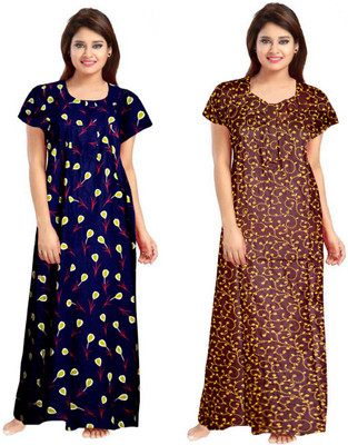 Vatatmaj Creations Women Nighty(Multicolor)