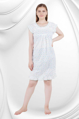 MONAL Women Nighty(White)