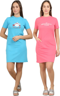 megaska Women Nighty Set(Multicolor)
