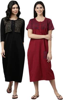 Kryptic Women Nightdress(Multicolor)