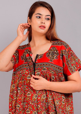 NIRMALA FASHIONS Women Nighty(Red)