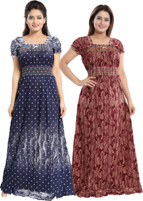 INNER BEATS Women Nighty Set(Multicolor)