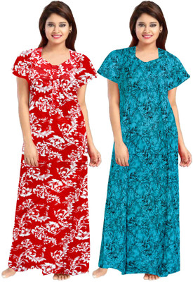 ROOPYATI Women Nighty(Red)