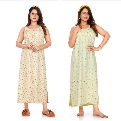 v naitikkumar Women Nighty(Multicolor)