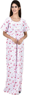 LDHSATI Women Nighty(White)