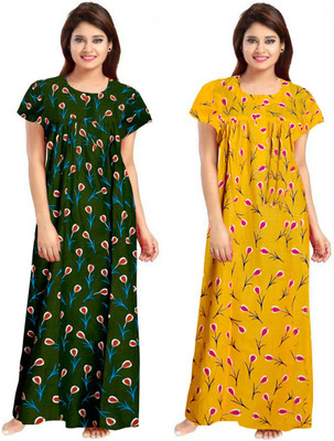 Vatatmaj Creations Women Nighty(Multicolor)