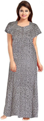 Homezilla Women Nighty(Grey)