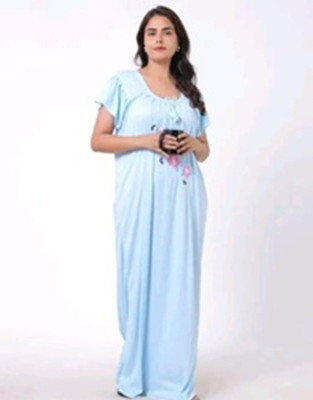 mra fashion Women Nighty(Light Blue)