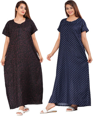 Shri Janki Saree Women Nighty(Dark Blue, Black)