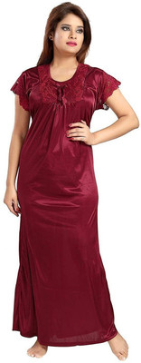 Rangmor Women Nighty(Maroon)