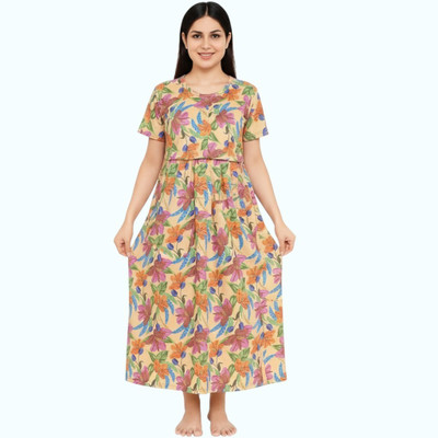 sahana Women Maternity/Nursing Nighty(Multicolor)