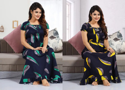 Ganpati Enterprises Women Nighty(Blue)