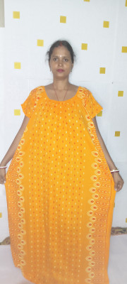 SM CREATION Women Nighty(Yellow, Orange)