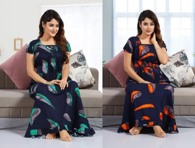 PrathaVastra Women Nighty(Multicolor)