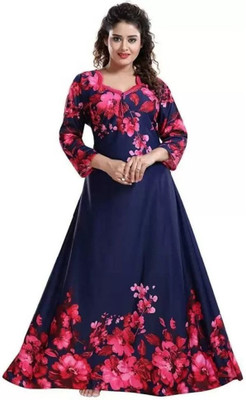 VELEZZA Women Nighty(Pink, Blue)