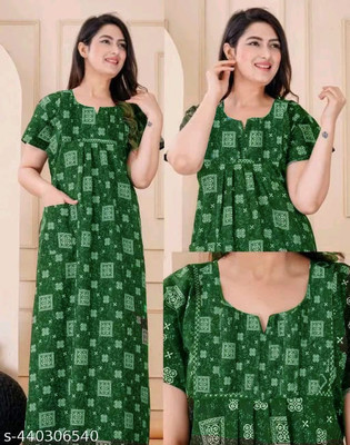 DreamBe Women Nighty(Green)
