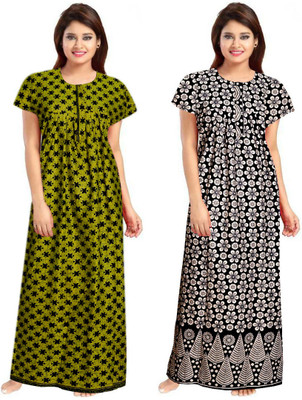 Vatatmaj Creations Women Nighty(Multicolor)