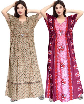 Sarika Fashion Printed Pure Cotton Women Kaftan