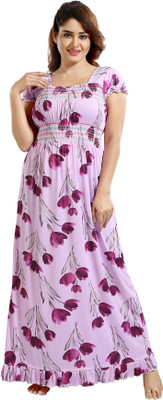 SHOPPING STATION Women Nighty(Multicolor)