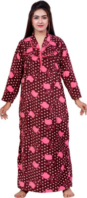 NACNO Women Nighty(Maroon)