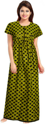 SINDHU ENTERPRISES Women Nighty(Green)
