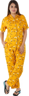 Kripto Katrox Women Nighty Set(Yellow)