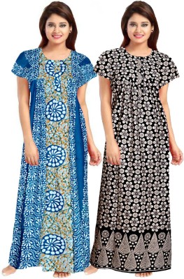 BDC ELEGANT Women Nighty(Blue, Black)