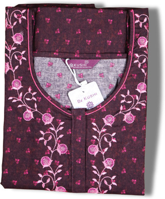 KushiNighties Women Nighty(Green)