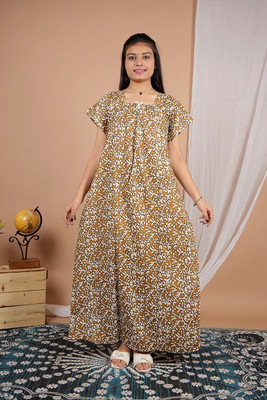 Priyanka Creation Women Nighty(Yellow)