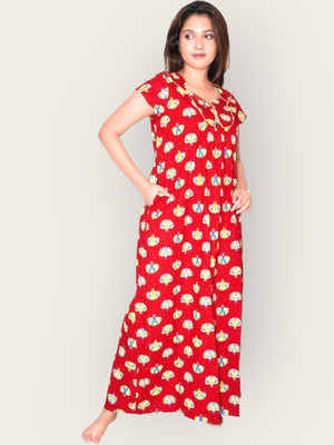 UDI WORLD Women Nighty(Red)