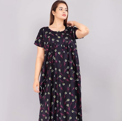 Bajrang Enterprises Women Nightdress(Dark Blue)