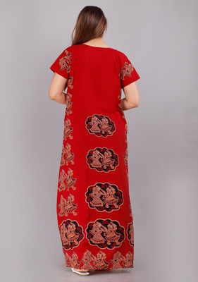 Homezilla Women Nighty(Red)