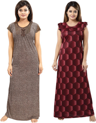 SHOPPING STATION Women Nighty Set(Multicolor)