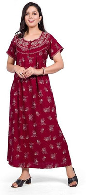Noir Nights Women Nighty(Red)