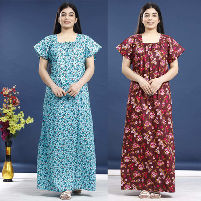 dinesh enterprises Women Nighty(Multicolor)