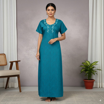 KushiNighties Women Nighty(Blue)