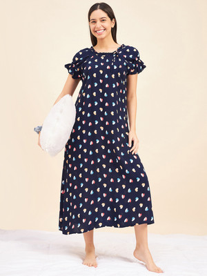 SWEET DREAMS Women Nighty(Blue)