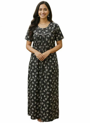 cuiteshop Women Nighty(Dark Green)