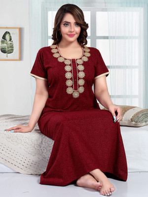 Mahaarani Women Nighty(Maroon)