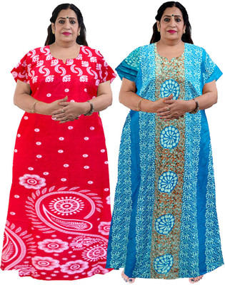 suhan textile Women Nighty(Blue)