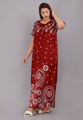 dinesh enterprises Women Nighty(Maroon)