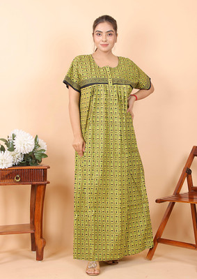 PK MART Women Nighty(Light Green)