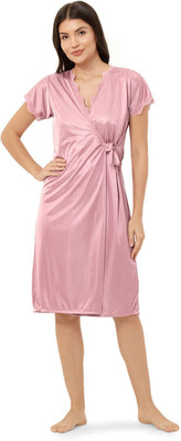 Senoraa Women Nighty with Robe(Pink)