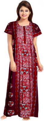 VILAKSHAN Flared/A-line Gown(Maroon)