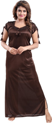 LIFE-TALE Women Nighty(Brown)