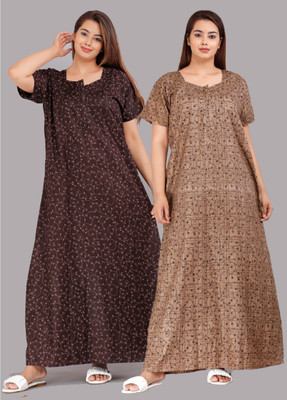 Hans Fashion ENT Women Nighty(Black, Grey)