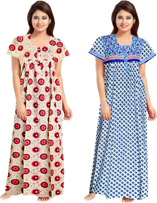 Harshita Enterprises Women Nighty(Maroon)